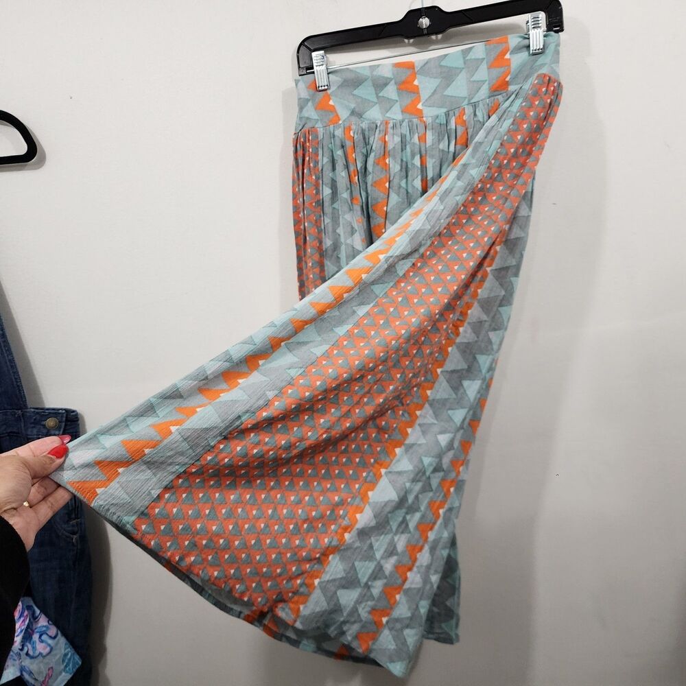 Anthropologie Feather Bone Demetria wide-leg palazzo pants Geo Print Womens S - Picture 3 of 14